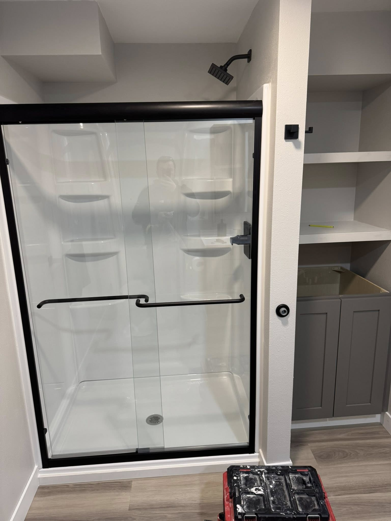 Bathroom remodel — glass shower installation