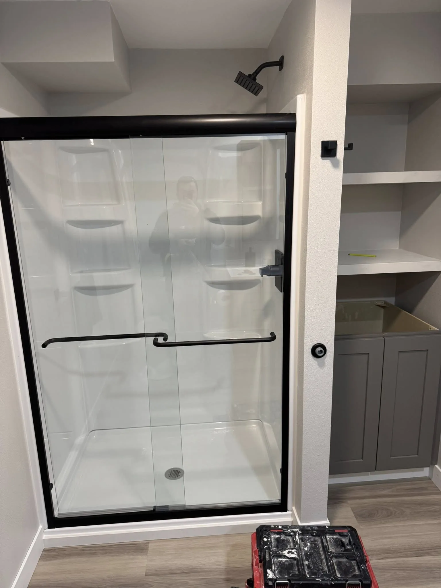Bathroom remodel — glass shower installation